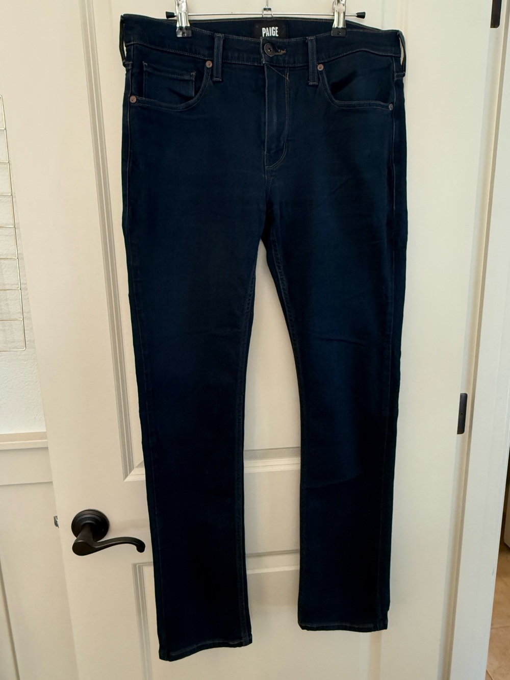 PAIGE Federal Slim Straight Jeans Men's Size 31 Samson Dark Wash Blue Stretch